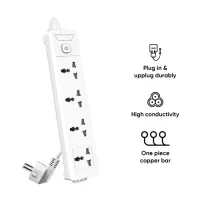 Deli ET404 4-Port 5 Meter Cable White Power Strip